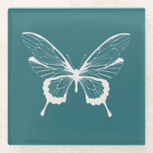 Posavasos de Vidrio Mariposa