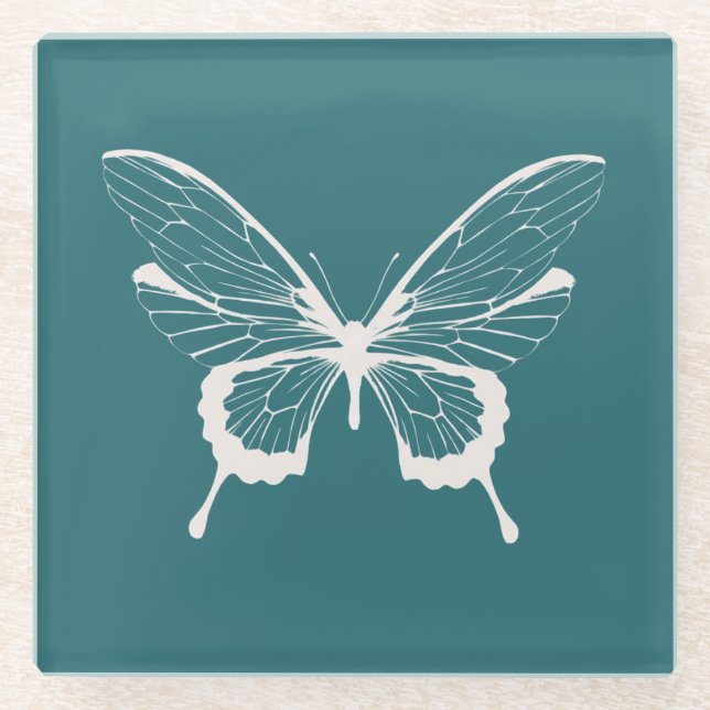 Posavasos de Vidrio Mariposa (Anverso)