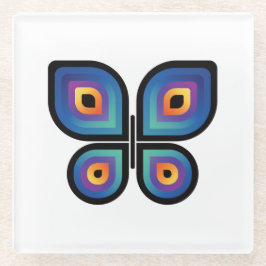 Posavasos De Vidrio Mariposa de la llama del pavo real