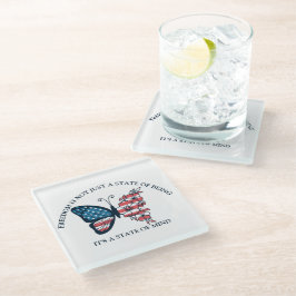 Posavasos De Vidrio Mariposa del 4 de Julio