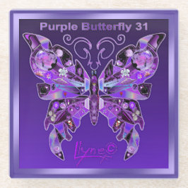 Posavasos De Vidrio Mariposa Púrpura 31