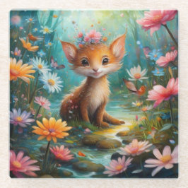 Posavasos De Vidrio Mariposas de hongos mágicos