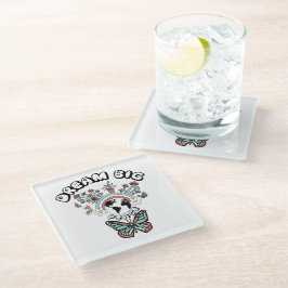 Posavasos De Vidrio Mariposas y hongos Sueño Gran inspo positivo