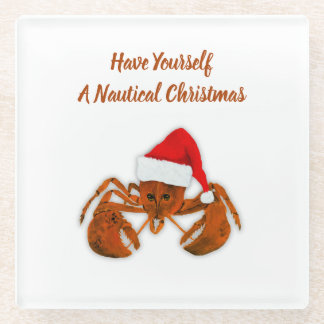 Posavasos De Vidrio Maritime Santa Lobster