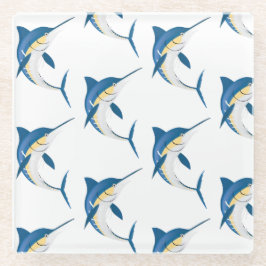 Posavasos De Vidrio Marlín Azul 2 