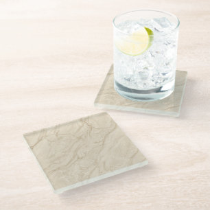 Posavasos De Vidrio Mármol beige suave Estética moderna minimalista el