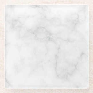 Posavasos De Vidrio Mármol Blanco Moderno