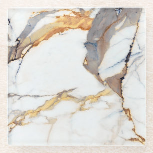Posavasos De Vidrio Mármol de lujo: Textura italiana de oro