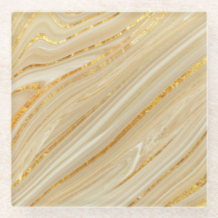 Posavasos De Vidrio Mármol dorado: fondo de textura de lujo.