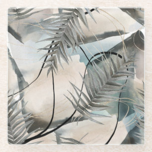 Posavasos De Vidrio Mármol floral geométrico nórdico