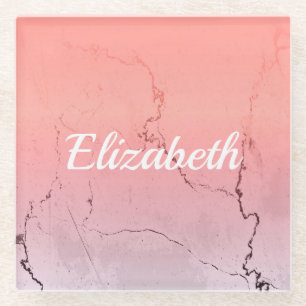 Posavasos De Vidrio Mármol rosa