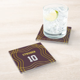 Posavasos de vidrio marrón y amarillo inspirado en