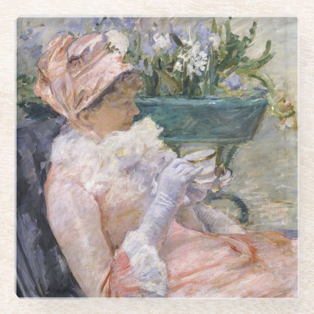 Posavasos De Vidrio Mary Cassatt - La Copa del Té (Anverso)