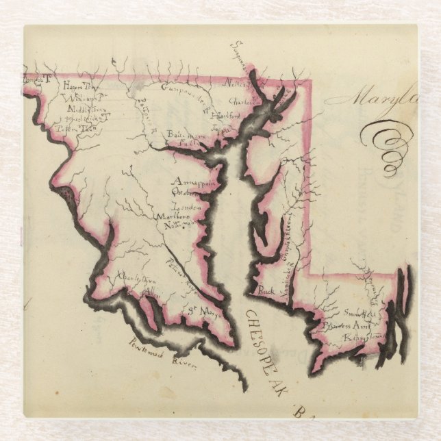 Posavasos De Vidrio Maryland 3 (Anverso)