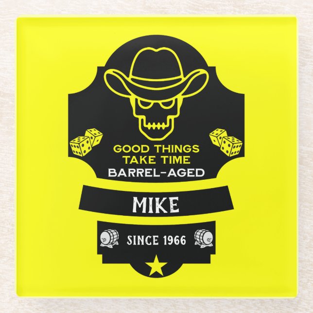 Posavasos De Vidrio Más allá de la colina envejeciendo (Anverso)