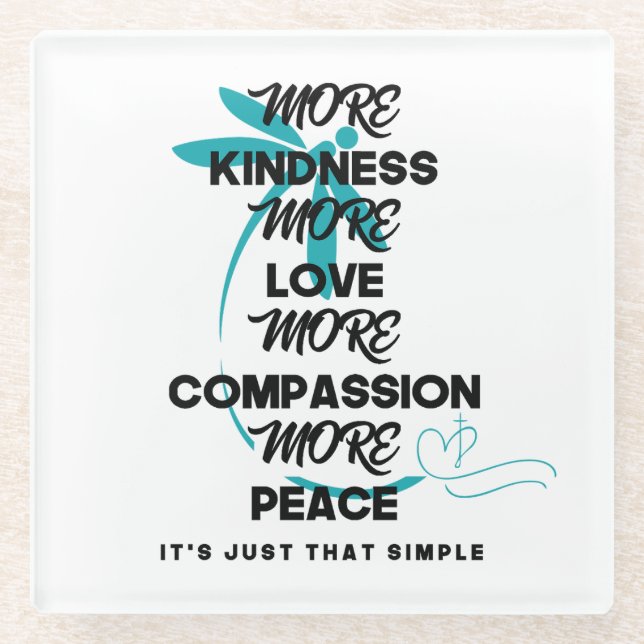 Posavasos De Vidrio Más Kindness Coaster (Anverso)