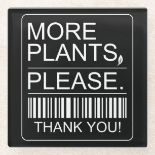 Posavasos De Vidrio Más Plantas Por Favor Regalo para Amantes de Plant
