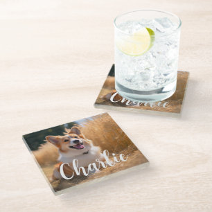 Posavasos De Vidrio Mascota personalizado Foto