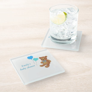 Posavasos De Vidrio Máster de ducha Blue Baby personalizado - Foto&Dat
