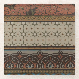 Posavasos De Vidrio Materia textil de la herencia con los modelos