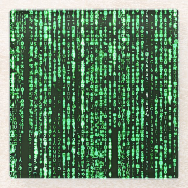 Posavasos De Vidrio Matrix code Be a warrior againt the system  (Anverso)