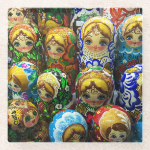 Posavasos De Vidrio Matryoshka Dolls Souvenir Kiosk Foto de viaje