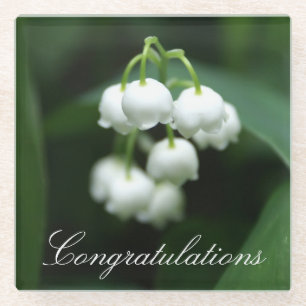 Posavasos De Vidrio Mayo de lirios blancos