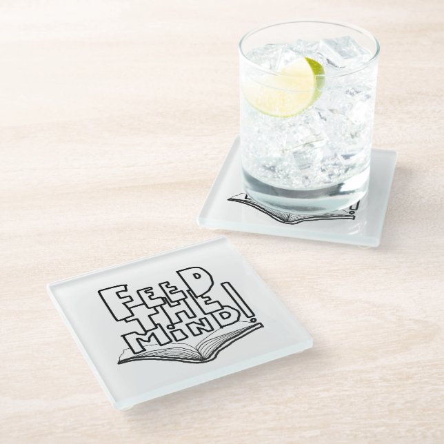 Posavasos De Vidrio MAZIPOODLES Feed The Mind 077  (Angular)