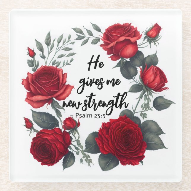 Posavasos De Vidrio Me Da Una Nueva Fuerza (Anverso)