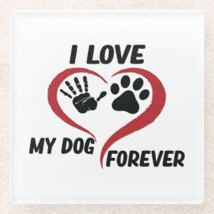 Posavasos De Vidrio Me encanta mi perro tirando almohada