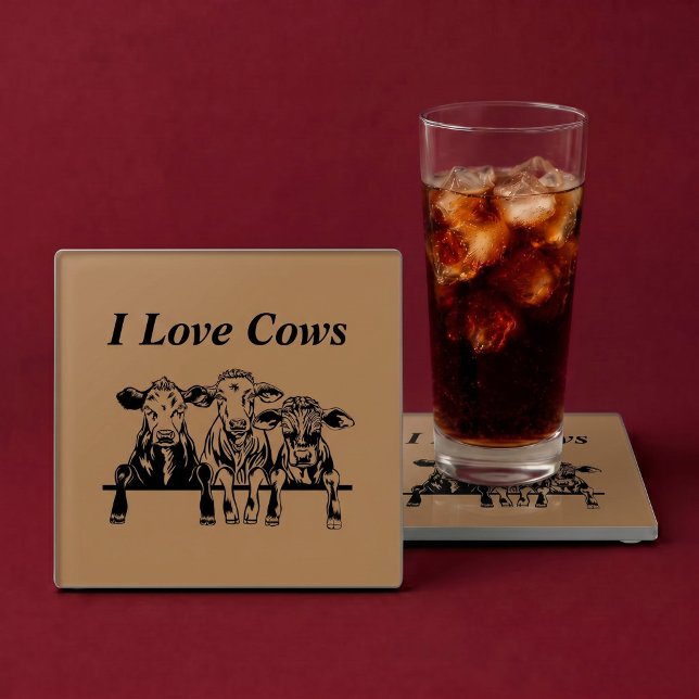 Posavasos de Vidrio Me Encantan las Vacas (Subido por el creador)