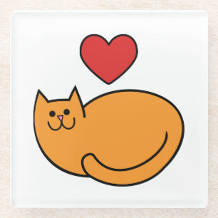 Posavasos De Vidrio Me encantan los gatos