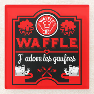 Posavasos De Vidrio Me encantan los Waffles