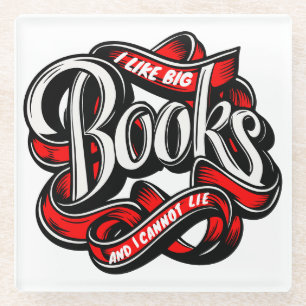 Posavasos De Vidrio Me gusta la caligrafía de los libros grandes