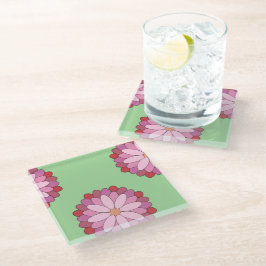 Posavasos De Vidrio Medallero asiático pastel rosado