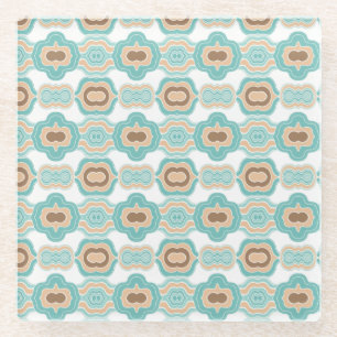 Posavasos De Vidrio Medallón marrón/azul/ colorido