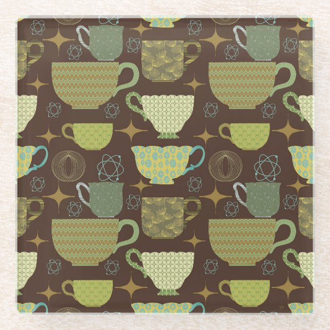 Posavasos De Vidrio Media Century Modern Teacup Brown (Anverso)