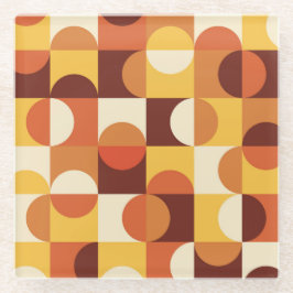 Posavasos De Vidrio Mediados del siglo Moderno Medio círculos amarillo