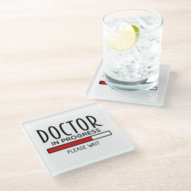 Posavasos De Vidrio Médico Divertido En Progreso Estudiante De Faculta (Angular)