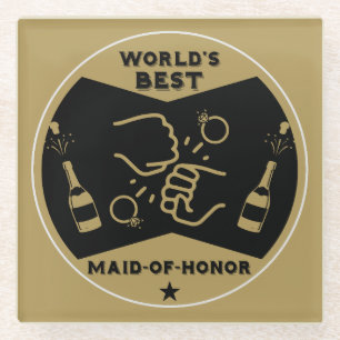 Posavasos De Vidrio Mejor Dama de Honor del Mundo