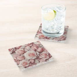 Posavasos De Vidrio Mejor en Rosas Rosadas