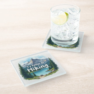 Posavasos De Vidrio Mejor estaría haciendo senderismo Glass Coaster