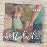 Posavasos De Vidrio Mejor Papá Nunca Moderno Sencillo Guión Reactivo F<br><div class="desc">El diseño está compuesto por una tipografía de escritura moderna y lúdica. Añadir foto familiar.</div>