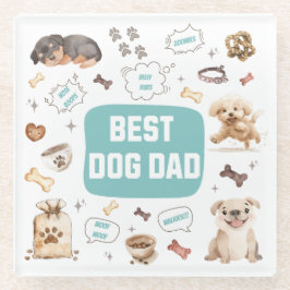 Posavasos De Vidrio Mejor Papá Perro