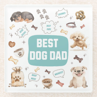 Posavasos De Vidrio Mejor Papá Perro
