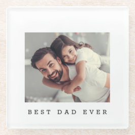 Posavasos De Vidrio Mejor Papá Personalizado con Foto Personalizada 