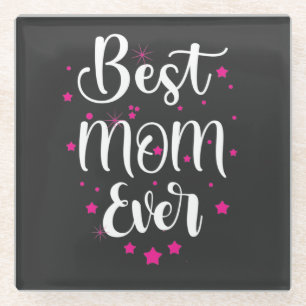 Posavasos De Vidrio Mejor Texto De Mamá Y Pequeñas Estrellas