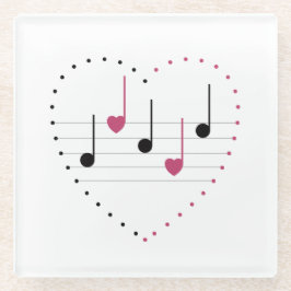 Posavasos De Vidrio Melodía del amor