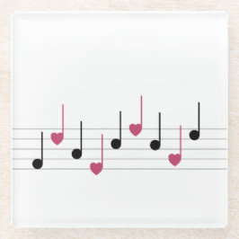 Posavasos De Vidrio Melodía del amor (lineal)