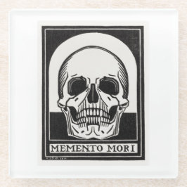 Posavasos De Vidrio Memento Mori Skull Art